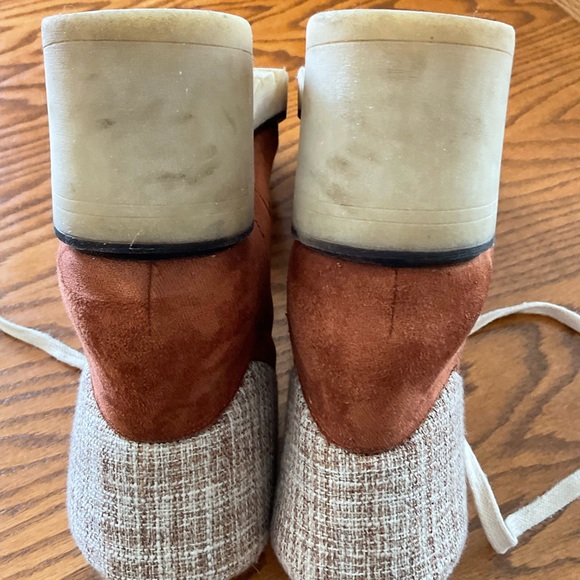 Mi.iM Camel Lace Up Suede Platform, Chunky Heel Ankle Boots, Women’s Sz 8.5 - Picture 9 of 12